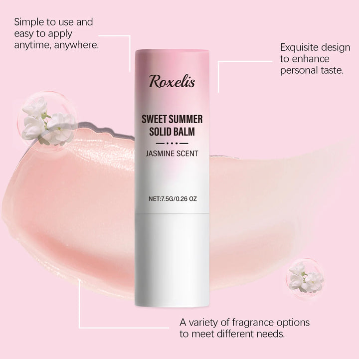 ROXELIS Sweet Summer Solid Balm Lemon Scent Mild Long Last Freshness Aroma Deodorant Portable Refill Anytime Perfume Balm 0.26OZ