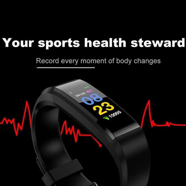 Waterproof Simple Smart Bracelet Sleep Detection Heart Rate Blood Pressure Blood Oxygen Sports Pedometer Watch For All People