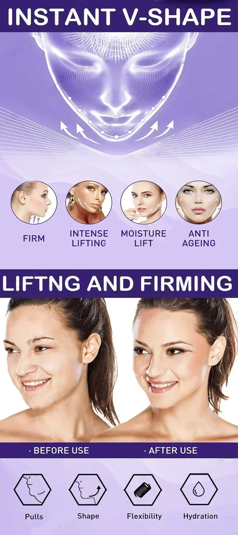 V-Shape Face Slimming Lifting Facial Cream Effective Lift Up V Double Chin Cheek Slimming Firming Anti Wrinkle Beauty Skin Care