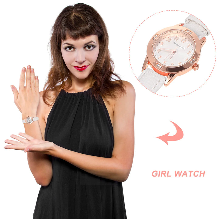 Watch with Bracelet for Women Surface Smart Wrist Number Sports Watches White Woman